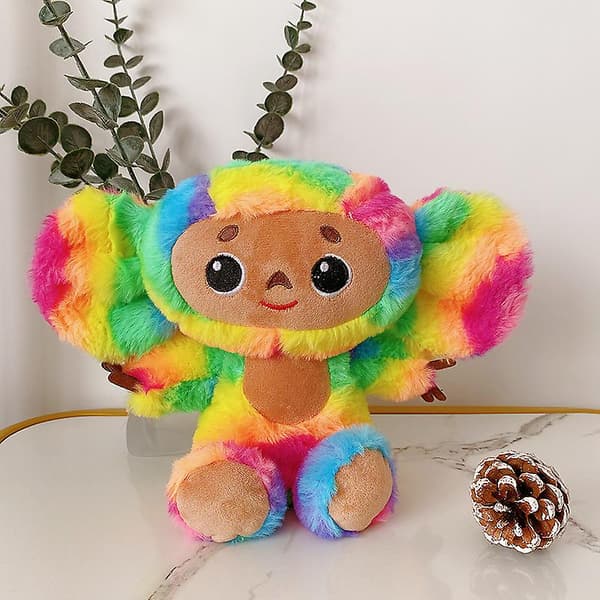 Cheburashka Monkey Plush Large Ear Monkey Plysjdukke Til Barn Bursdagsjulegave Rainbow - A 23cm
