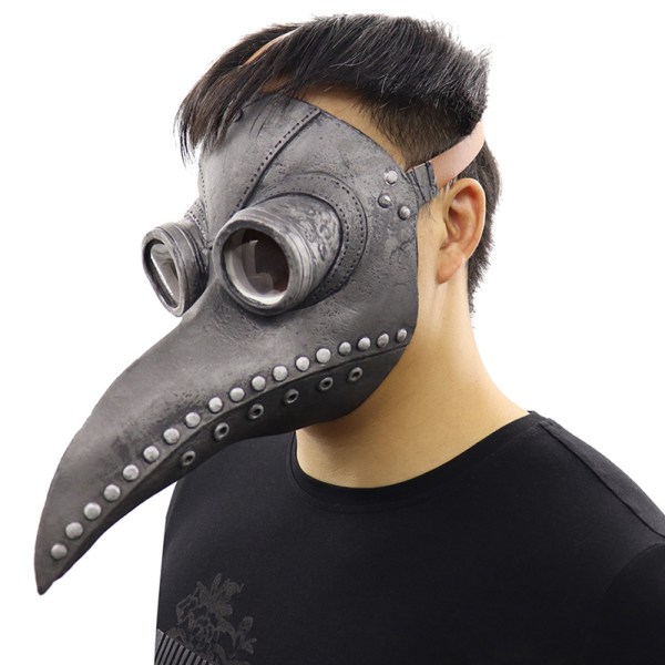 Cosplay Party Steampunk Bird Masks Pest Doctor -asu Black