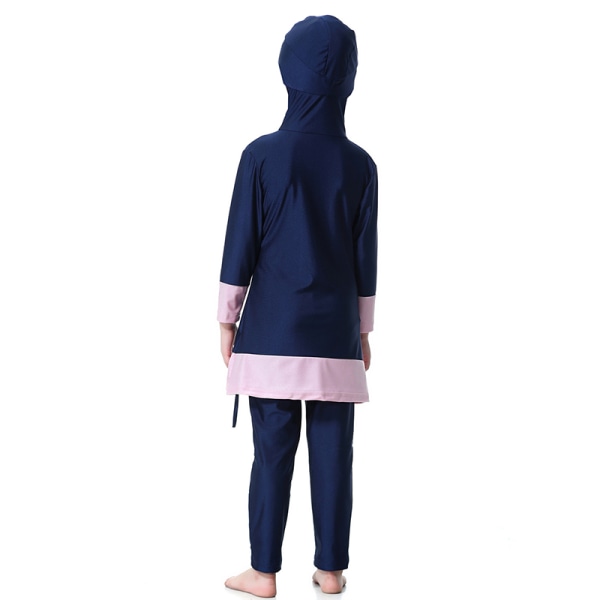 Barn Jenter Burkini Badetøy Full Dekning Badekar Navy blue 80cm