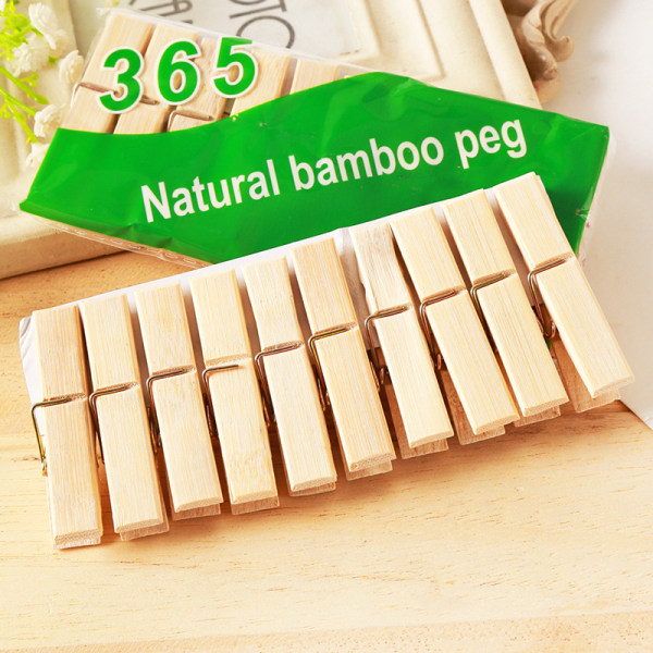 Bambuklämma, klädnypa av bambu, klädnypor (50 stycken)