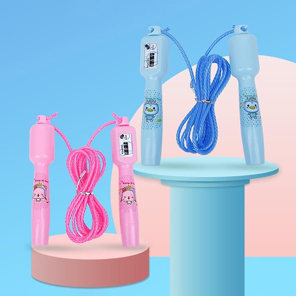 Pink Cartoon Counting Adjustable Skipping Jump Rope