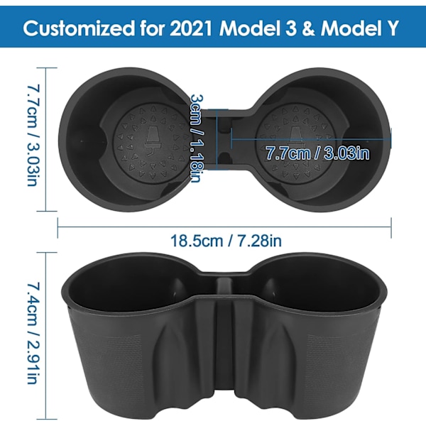 Koppholder for Tesla Model 3 & Model Y 2021, sklisikker feste