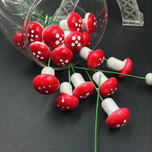 20 stj Simulationsskum Mini Resin Svampe Fe Have Toadstool