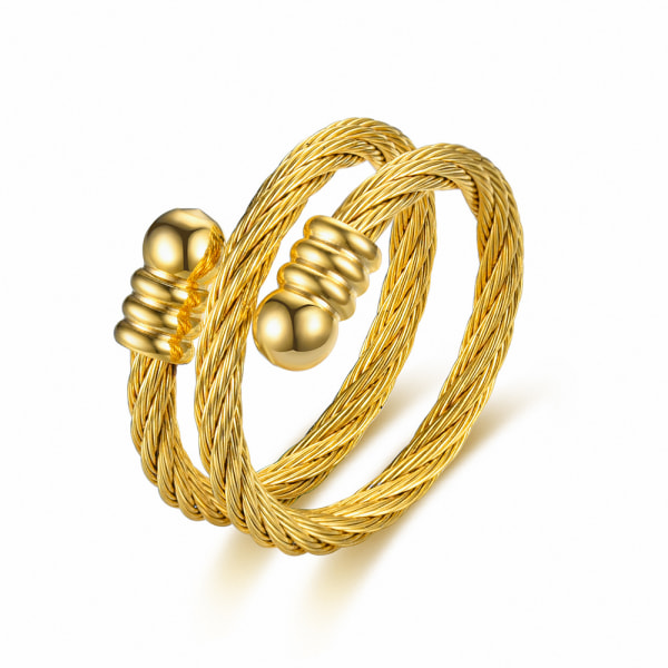 Kabelringer Vintage Twisted Open Ring for Dame Justerbar Design