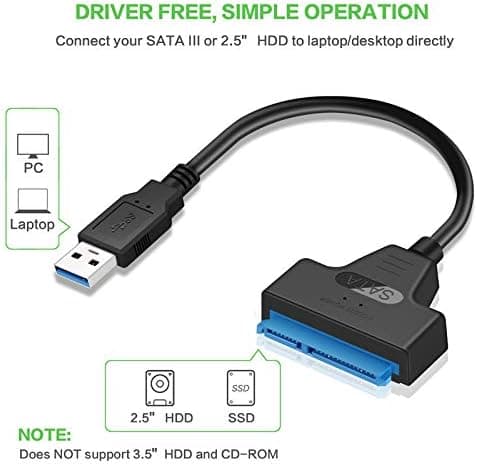 USB 3.0 - 2.5\" SATA SSD -kiintolevyadapteri, USB - SATA -adapterikaapeli