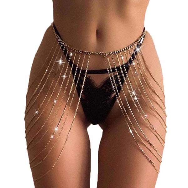 Crystal Belly Waist Chain Beach Layered Body Chain Fashion Talje