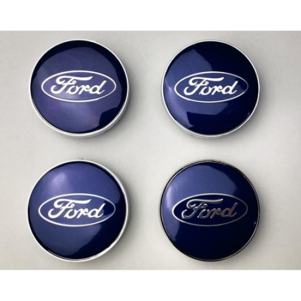 Blue 60mm 4-Pack Center Cap Ford One Size