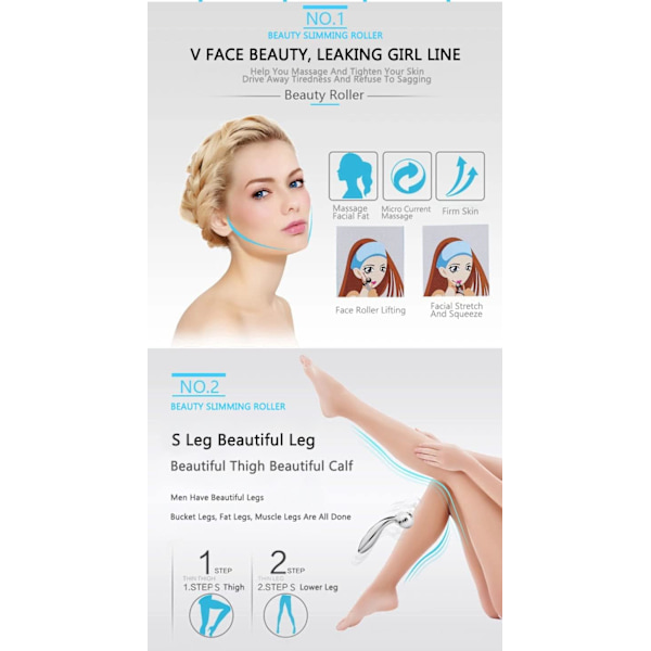 3D Y-formad ansiktsmassagerulle V-formad ansiktsmassagerull kroppsspa ansiktsbehandling