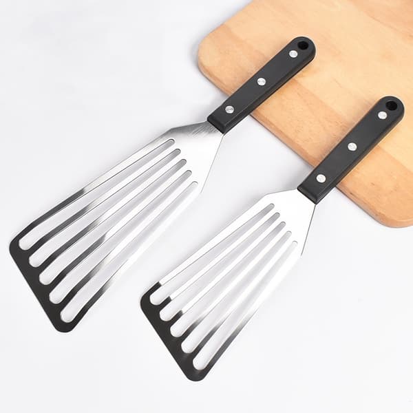 2 Pak Rustfrit Stål Spatel, Spaltede Spatler til Madlavning, Fl