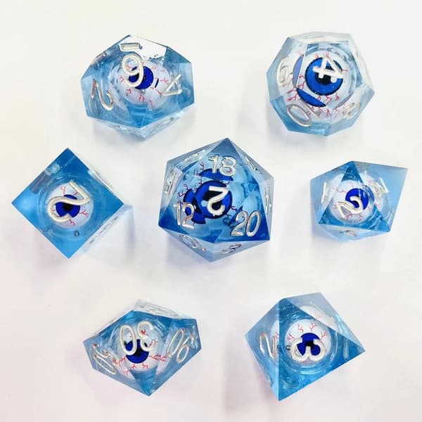 Øjenæble Terningesæt Skarpe Kanter - Dungeons and Dragons Polyhedral Blå