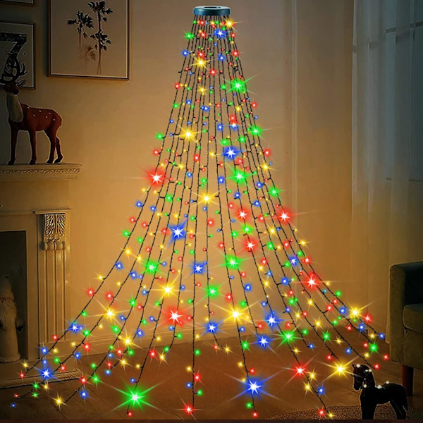 8 tree light strings, 200 LED tree light rings, height 2 m, 8 mod