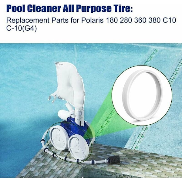 Reservedeler Dekk Bassengrenser Erstatning Tilpassbar Myk Gummi for Polaris 180 280 360 380 C10 Bassengrobot (3 Stk)