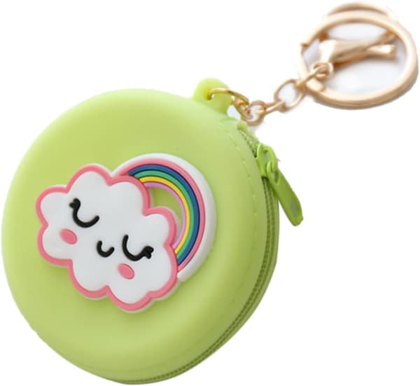 1PC vert Porte-Monnaie Silicone Mignon Fermeture Éclair Cadeau Ch