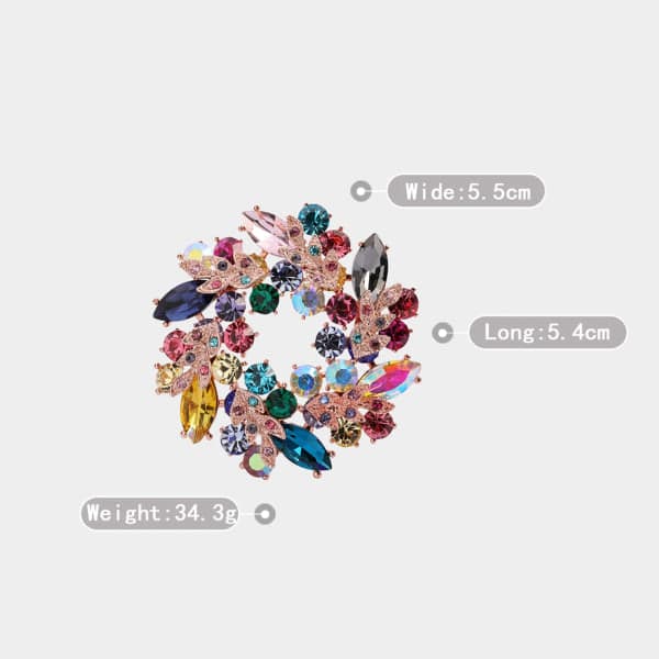 Temperament krystal krans broche