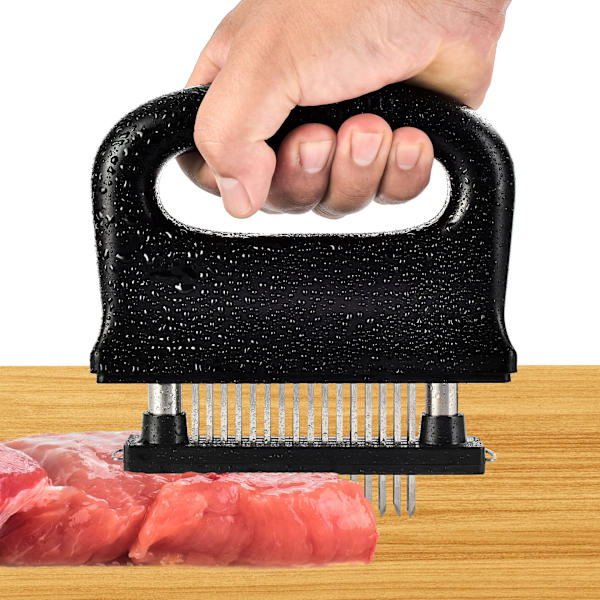 Köttmörare, rostfritt stål, ultrvass nålblad