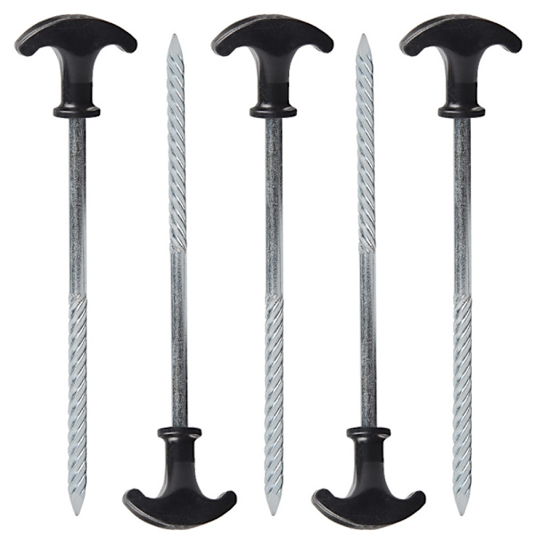 5x Stålteltstenger - Tunge teltstenger med gjenger for camping