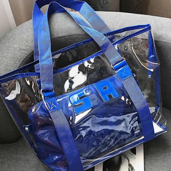 Dammode Transparent axelväska enfärgad handväska stor