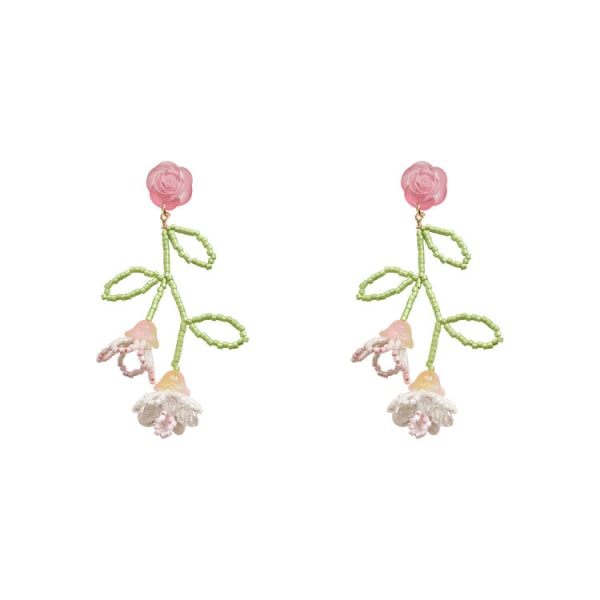 Seed Bead Drop Dangle Örhängen för Kvinnor Flickor, Boho Statement H