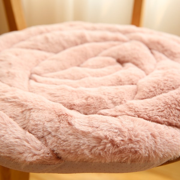 Rose Blomster Stol Sæde Pude Fluffy Stol Pad Blød Plys Sæde P