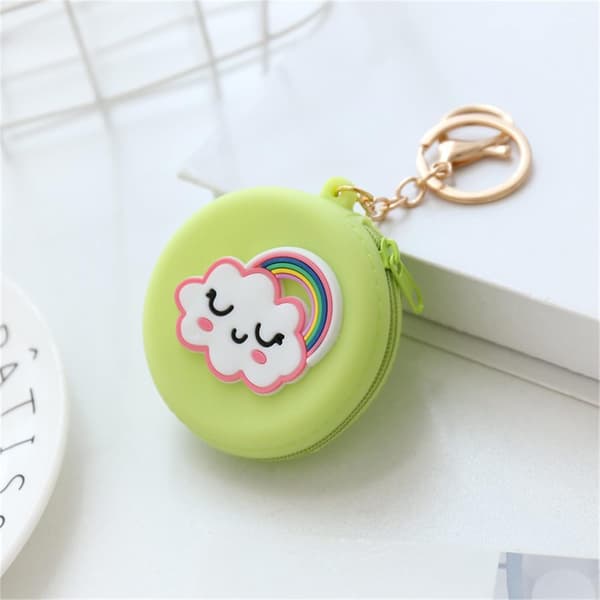 1PC vert Porte-Monnaie Silicone Mignon Fermeture Éclair Cadeau Ch