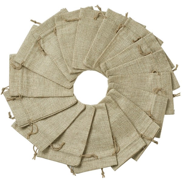 100 stk. Jutepose, lille stofpose, 100 stk. Linnedpose, Jute C