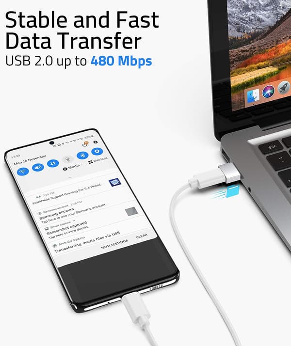 USB A till USB C-adapter Silver
