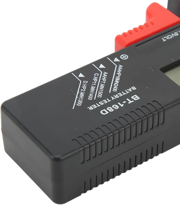 Digital batteritester, universal batteritester, egnet til AA, AAA, C, D, PP3, 9V, 1,5V batterier