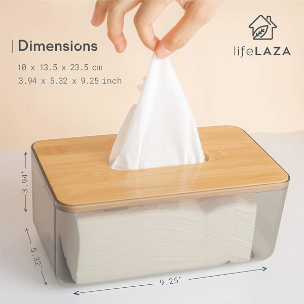 Minimalistisk Tissue Box Cover Holder, Moderne Transparent Rektangulær