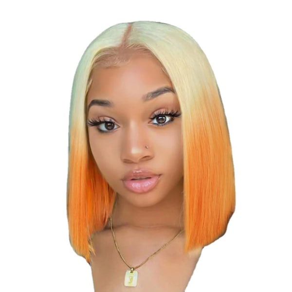 Women's Short Bob Hair Wig Gradient Middle Parted Chemical Fiber