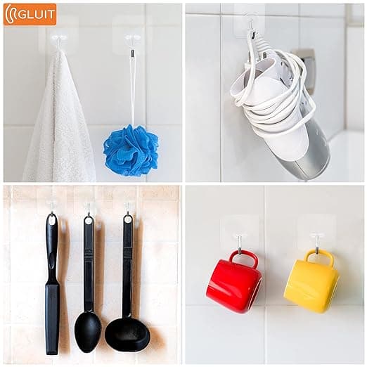 Adhesive Hook for Hanging Heavy Wall Hook 44 lbs Self Adhesive Ad