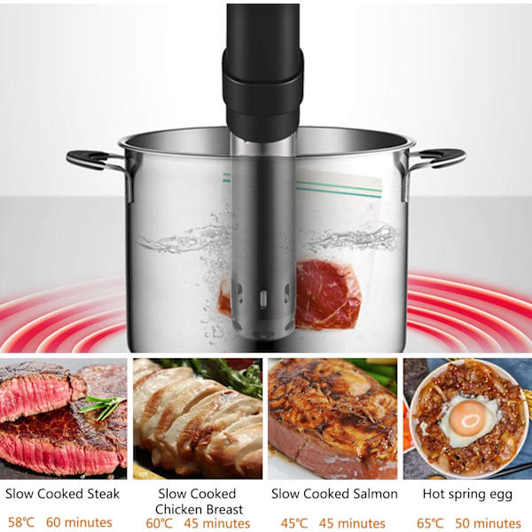 Sous Vide Køkkenmaskine 1100W, Sous Vide Køkkenmaskine Immersion Heater, Sous Vide C