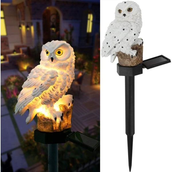 Trädgård Solar Lights Outdoor Dekorativ Resin Owl Solar LED-lampor