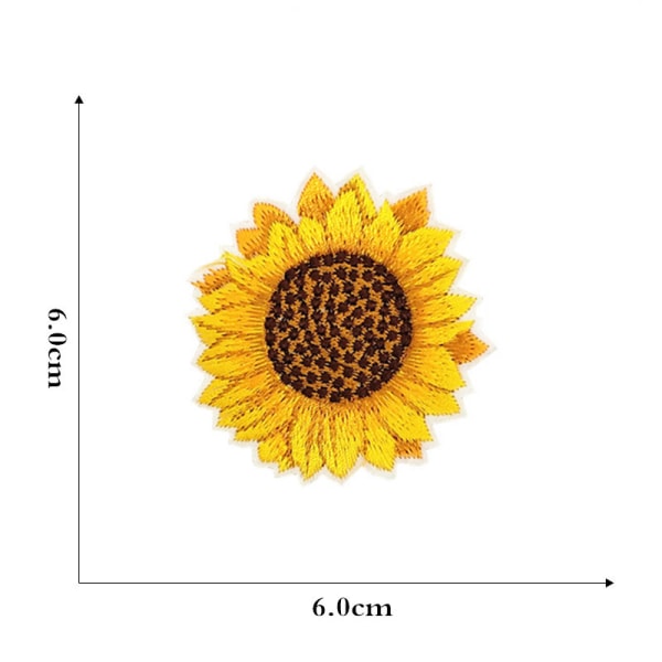 12 stk solsikke og krysantem broderi strykejern til å sy f