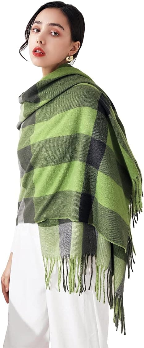 1PC Grønn Skjerf Dame Elegant Kasjmir Pashmina Skjerf For Høst