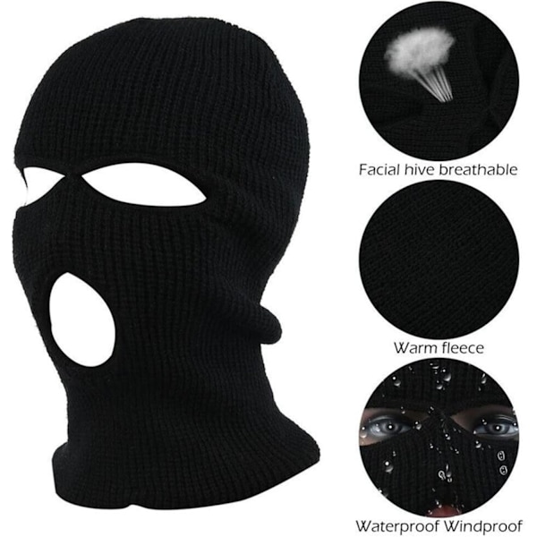 Balaclava Ski Mask Multifunksjonell Maskehatt, Snood, Halsduk, Maske Passer