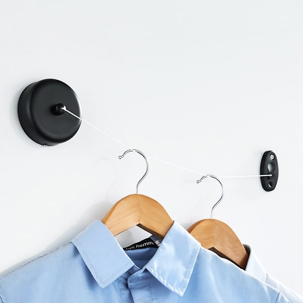 Retractable clothesline - Wall-mounted washing line with accessories