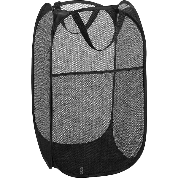 Mesh Pop-up Vaskeri Kurv - Bærbar, Holdbar Håndtak, Sammenleggbar