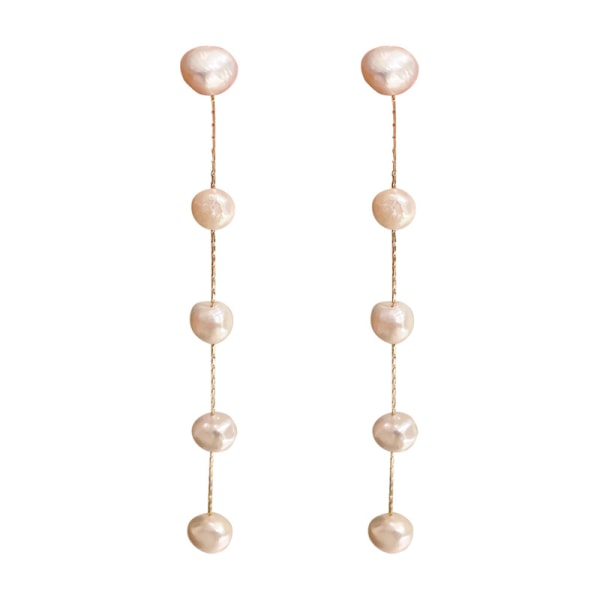 Simulerad Pearl Long Tofs Drop Earrings Statement Bridal Earrin