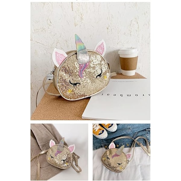 Dam Unicorn Sekvenspåse Glitter Axelväska Handväska