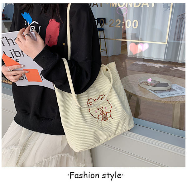 Dam Canvas Handväska Enkel Mode Axelväska Crossbody Väska för