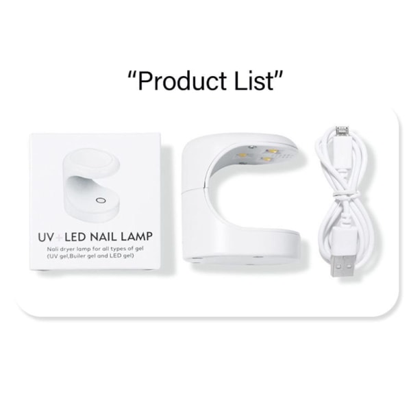 Mini LED-spiklampa, söt tecknad UV-härdande nagellampa för Ge