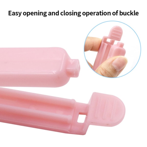 Six Snack Bag Sealing Clips Moisture-proof And Fresh-keeping Pink