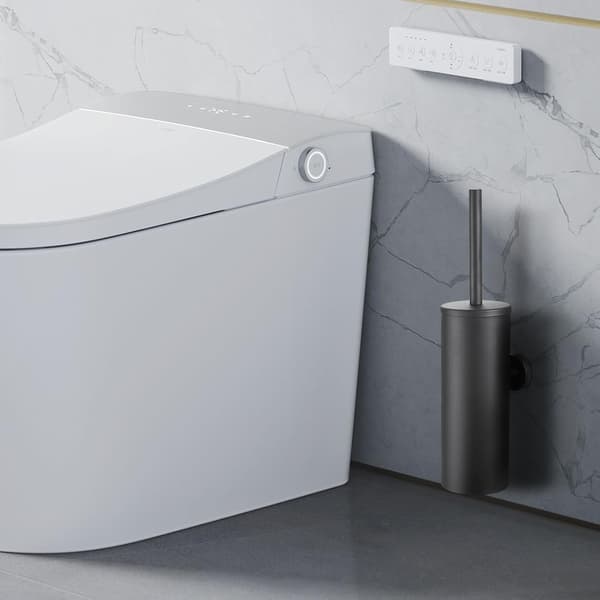 Toiletbørste til vægmontering med holder til badeværelse i rustfrit stål