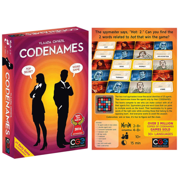 Codenames - Kortspil - Engelsk Version