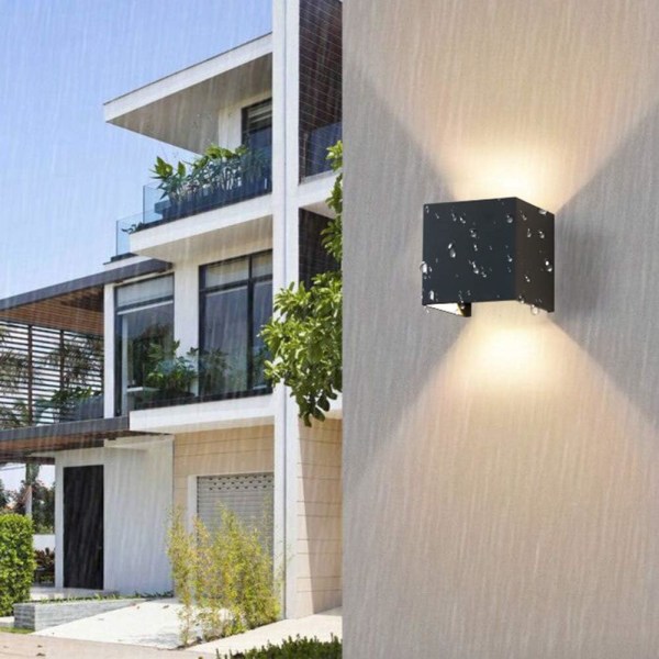 Pearl Rare LED Fasadelys 'Fenence' - Solar 6W Dusk Sensor - White White LED - 3ER Sett black