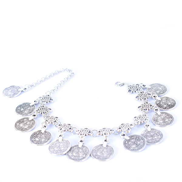 2-pak vintage boho gypsy mynt dusk strand anklet kjede tribal e