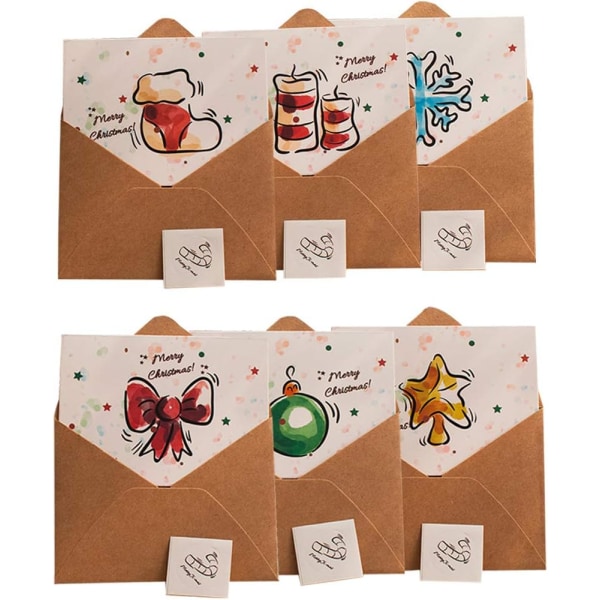 6 kort og kuvert Glædelig Jul lykønskningskort i Bulk Box Ho