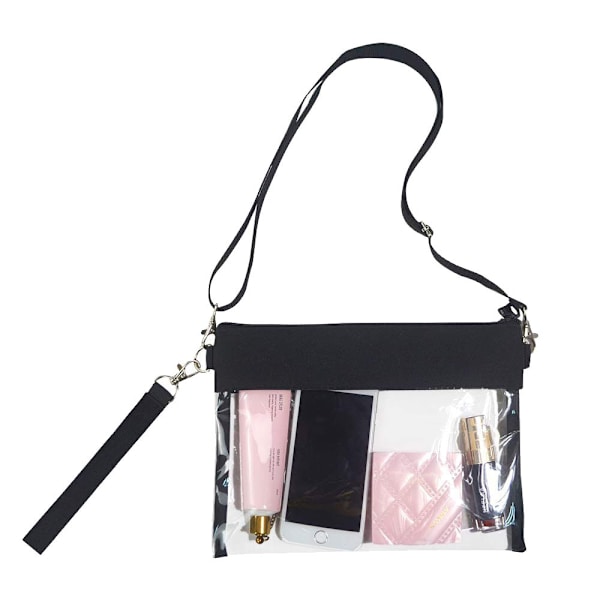 Läpinäkyvä crossbody-laukku, stadionhyväksytty PU-nahkainen läpinäkyvä konserttilaukku B