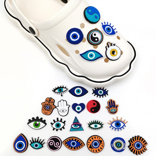 26 stk. Devil's Eye Cartoon Crocs-sko Blomsterdekorativ spenne Tu