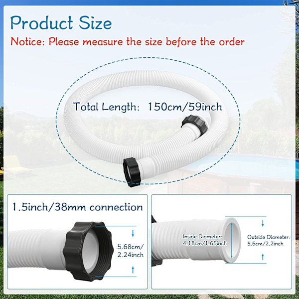 For Intex Swimming Pool Slange Adapter Udskiftning Slange Swimming Po